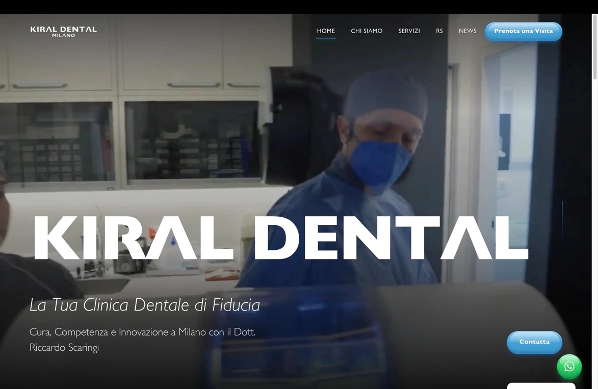 Il sito di Kiral Dental oggi