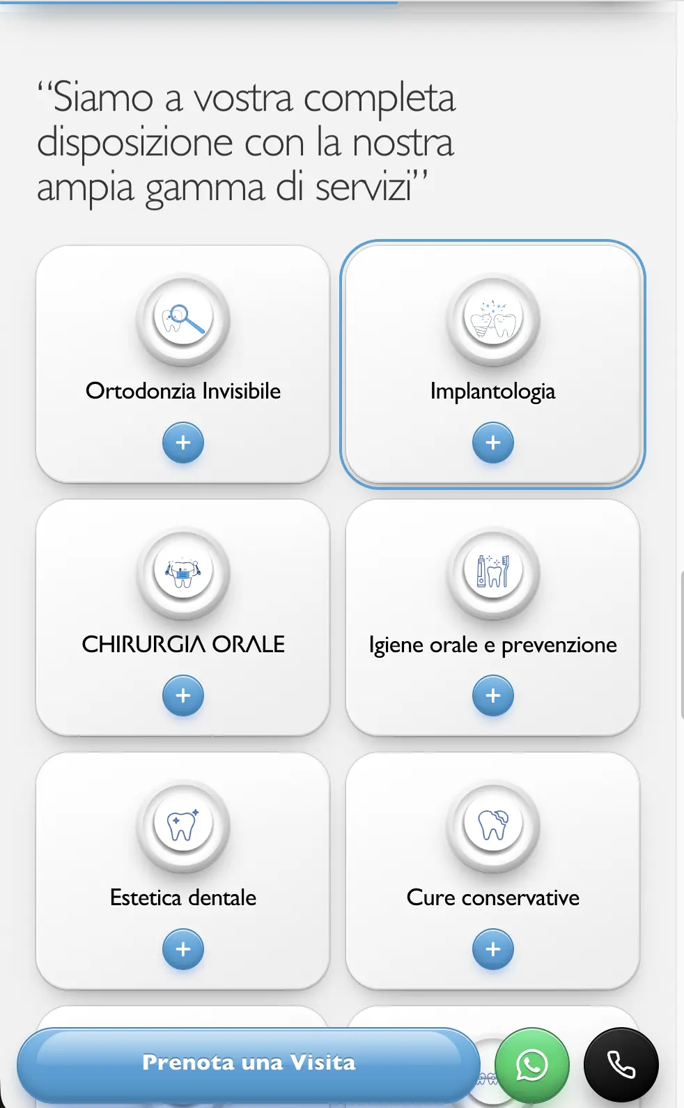 Schermata 2 del sito di Kiral Dental