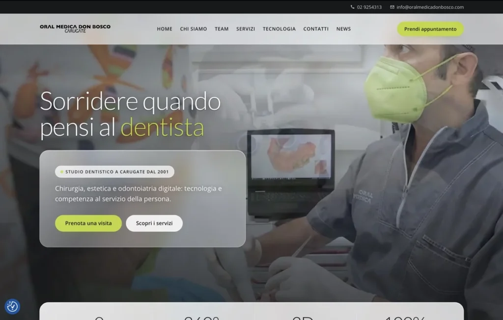 Sito web Oral Medica Don Bosco, restyling completo per lo studio dentistico di Carugate