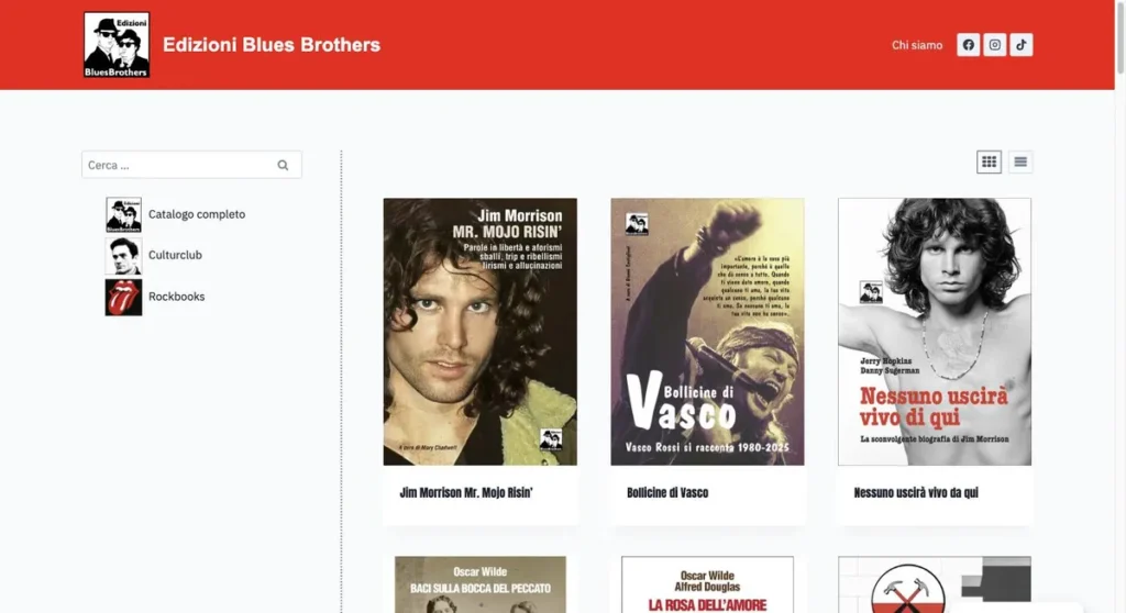 Restyling del sito Edizioni Blues Brothers, casa editrice indipendente in stile brutalista