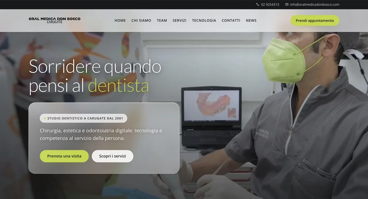 Il sito di Oral Medica Don Bosco oggi