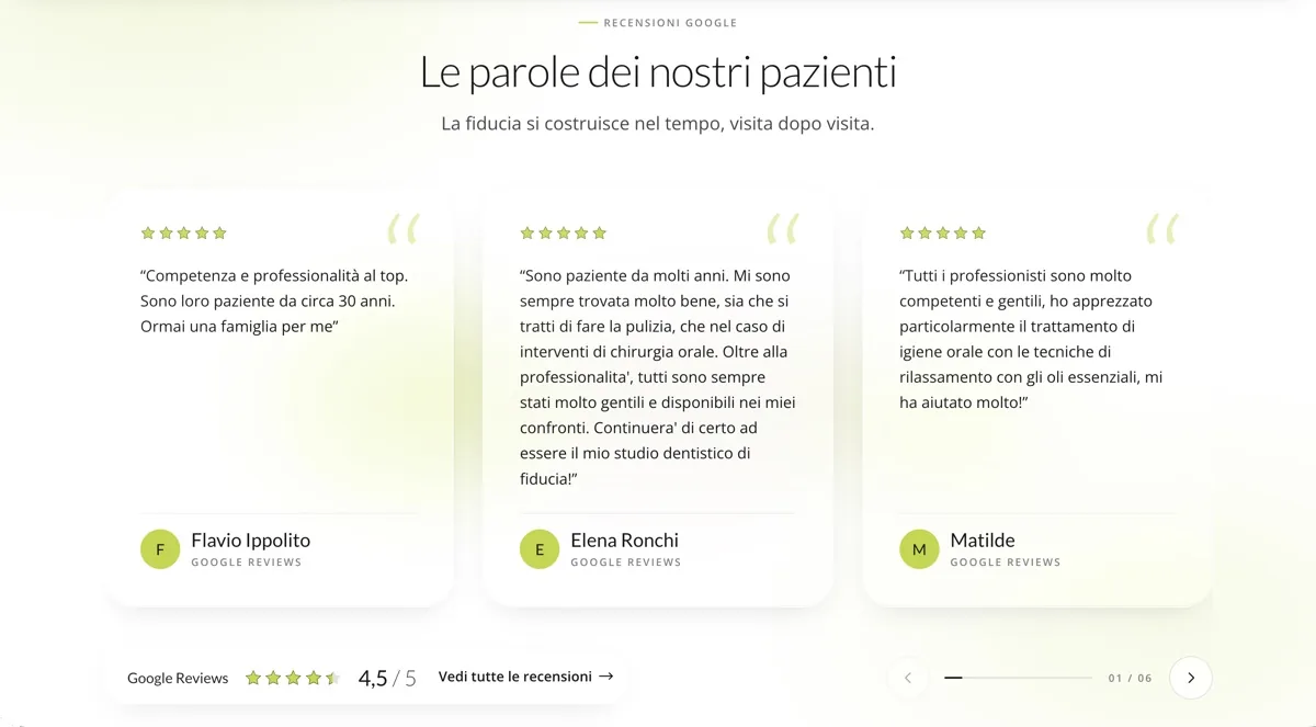Schermata 7 del sito di Oral Medica Don Bosco
