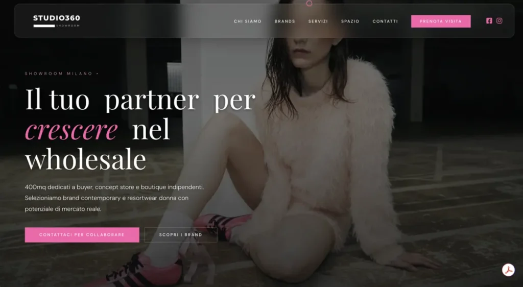 Sito istituzionale Studio 360 Showroom, moda donna a Milano