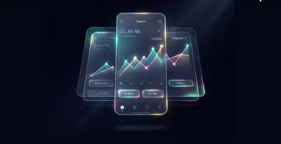 Esempio di stile Holographic UI per un sito web