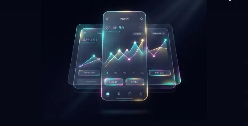 Esempio di Holographic UI con riflessi iridescenti
