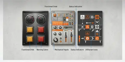 Esempio di stile Industrial UI per un sito web