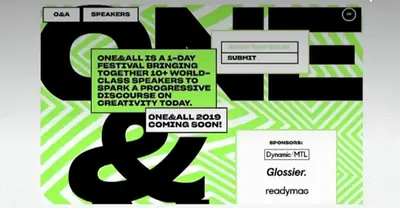 Esempio di stile Maximalism per un sito web