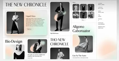 Esempio di stile Neo Editorial per un sito web