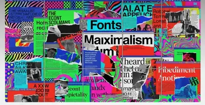 Esempio di stile Neo Maximalism per un sito web