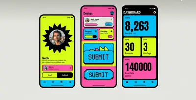Esempio di stile Neobrutalism per un sito web