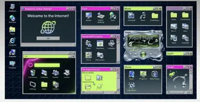 Esempio di stile Retro Futurism (Y2K) per un sito web