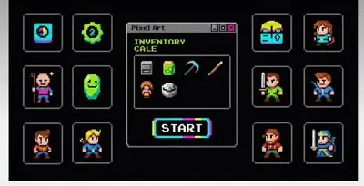 Esempio di stile Retro Gaming UI per un sito web