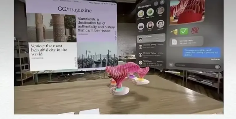 Esempio di Spatial UI con interfaccia in profondità